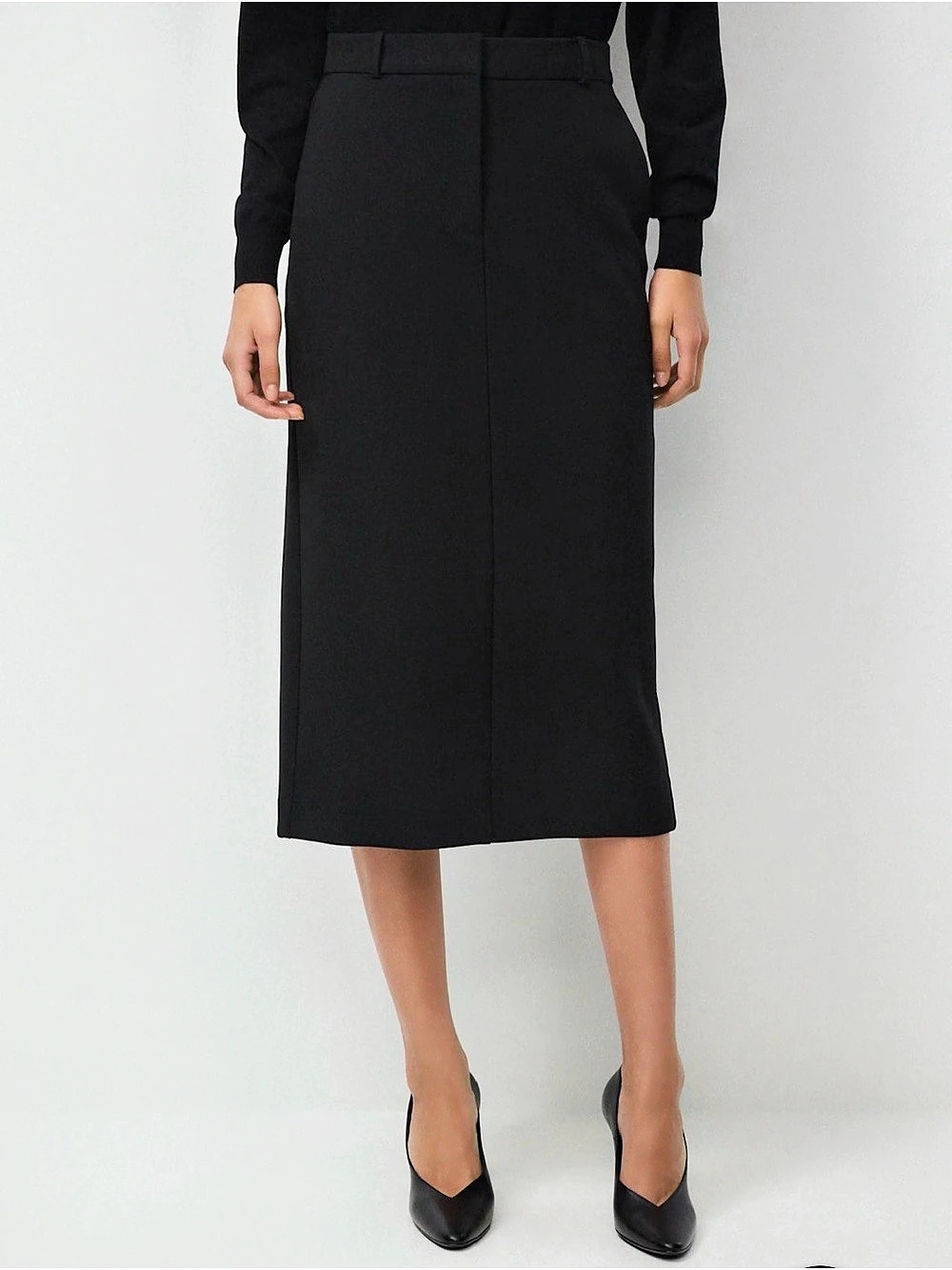 Babaton Chisel-Maxi Black Midi Skirt Size 10